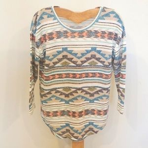 🍍Almost Famous 3/4 Sleeve Patterned Top